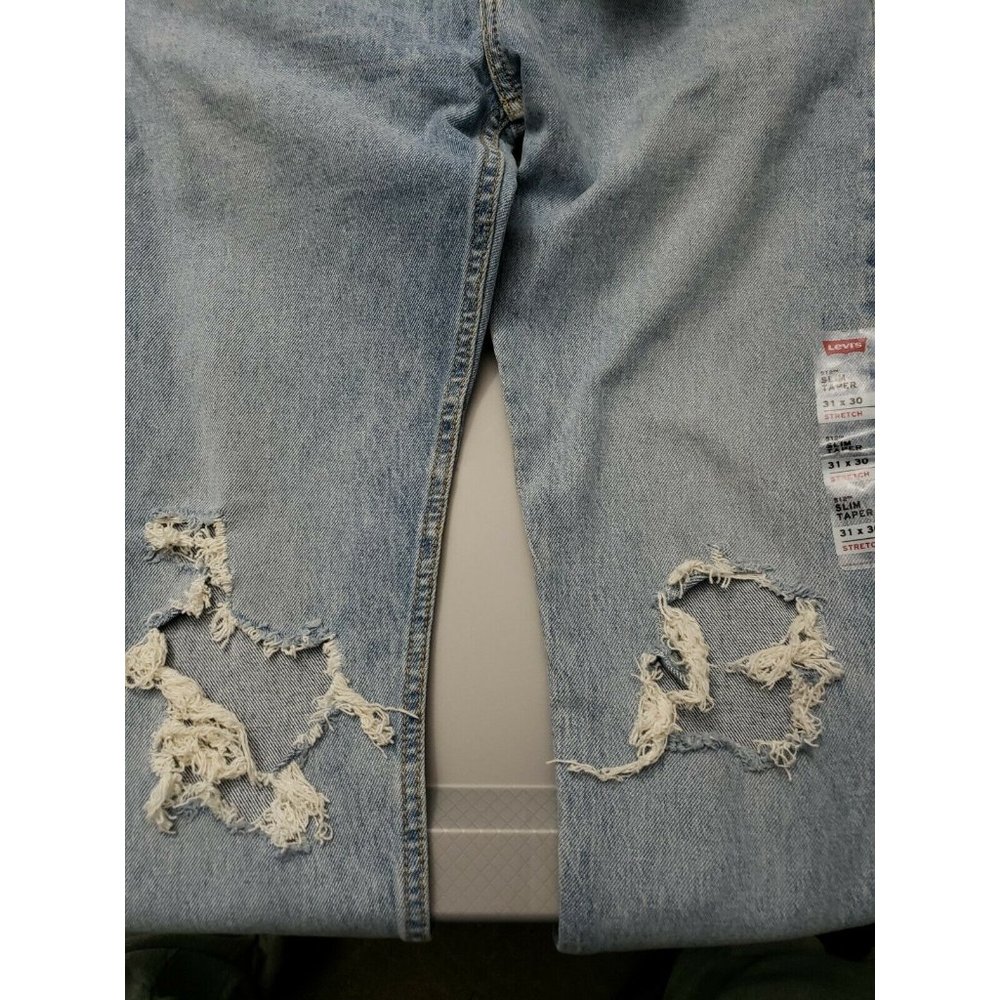 Levi's Mens 512 31W 30L Slim Taper Fit Distressed - Picture 3 of 7